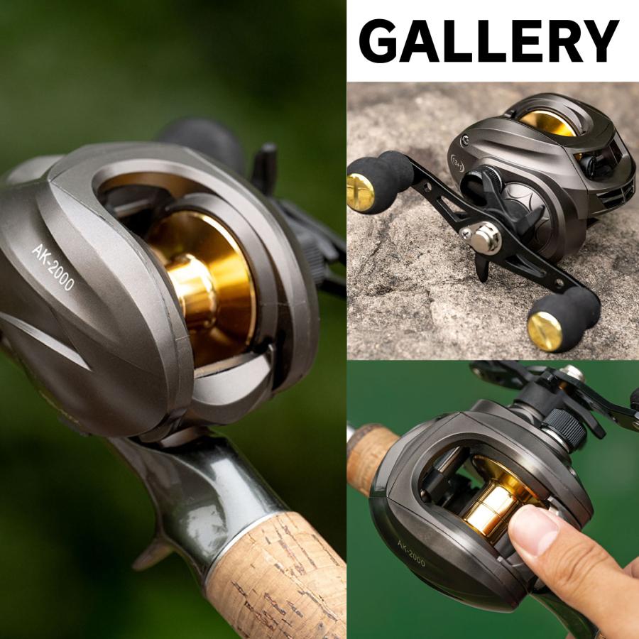 WAKU FIMAC ベイトリール 右 左ハンドル リール ブラックxゴールド