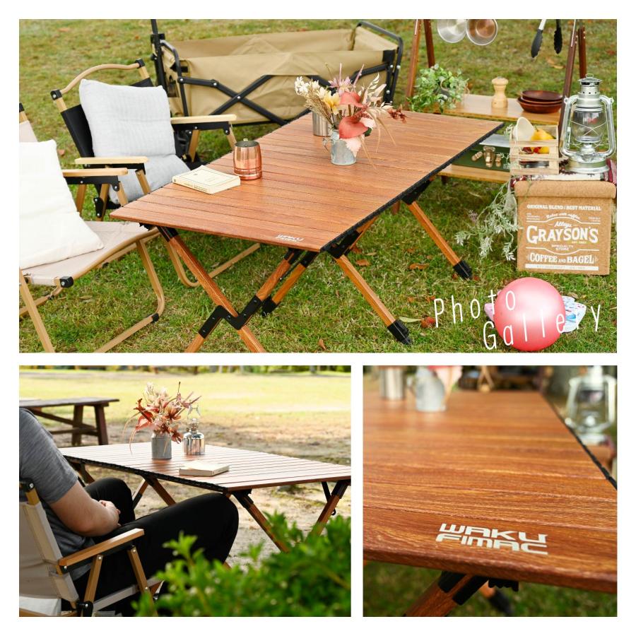 WAKU FIMAC 高さ調整可 アウトドアテーブル キャンプテーブル ロール