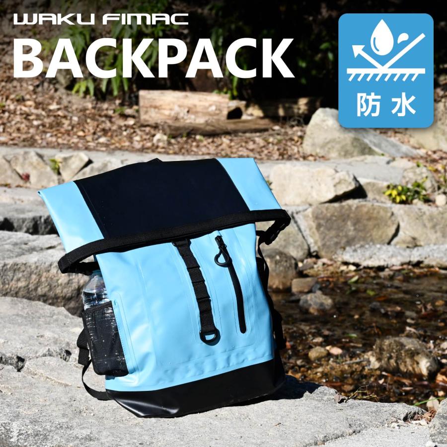 WAKU FIMAC ドライバッグ 防水バックパック ロールトップ構造 カラバリ