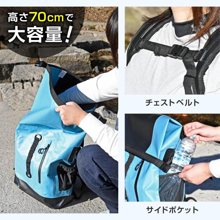 WAKU FIMAC ドライバッグ 防水バックパック ロールトップ構造 カラバリ