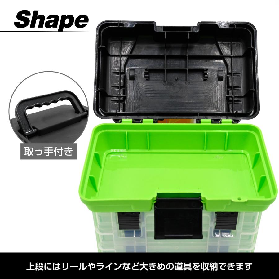 WAKU FIMAC タックルボックス 大容量 釣り具収納 ルアーケース 仕切り