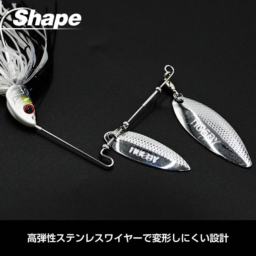WAKU FIMAC スピナーベイト 3/8oz 4個セット バス釣り ルアー ダブル