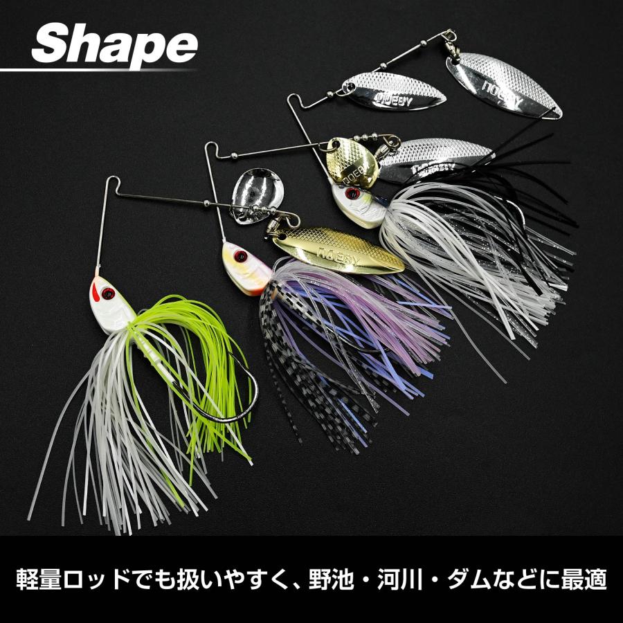 WAKU FIMAC スピナーベイト 3/8oz 4個セット バス釣り ルアー ダブル