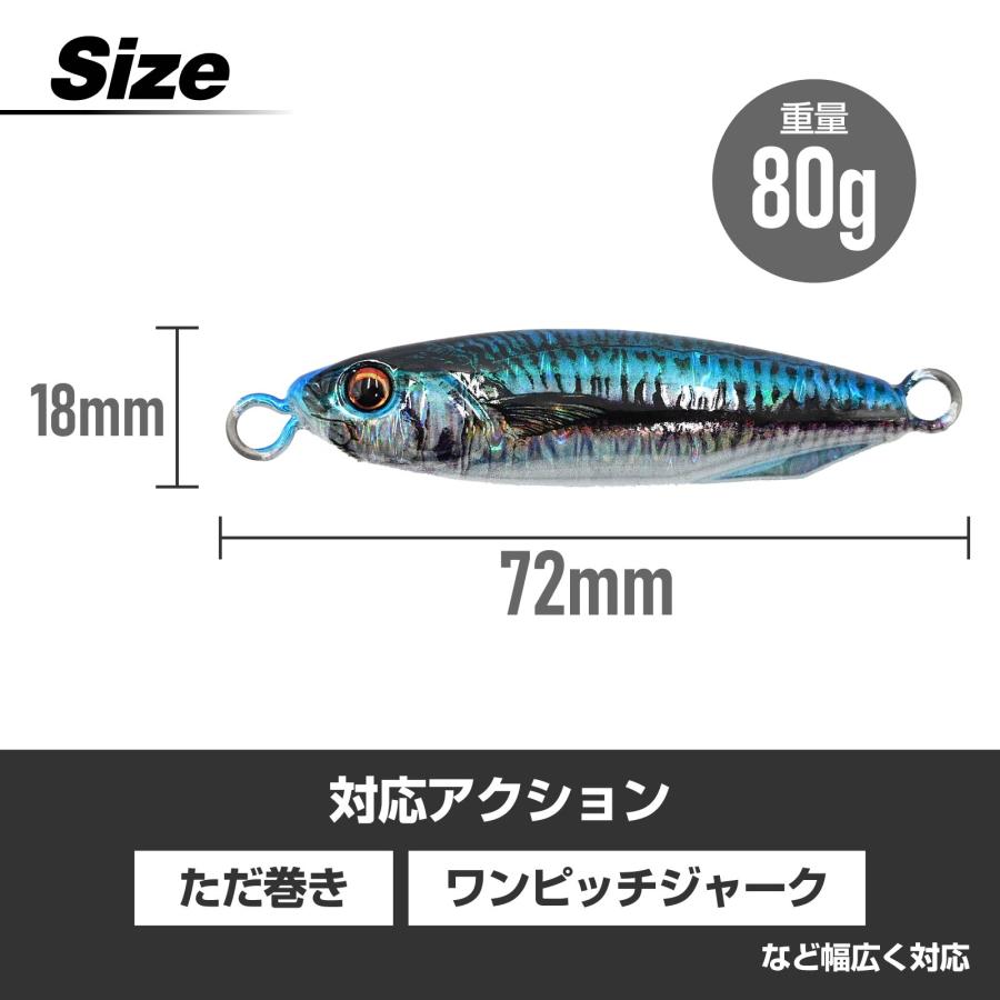 WAKU FIMAC タングステン TG メタルジグ 80g 7.2cm 高比重 ショート
