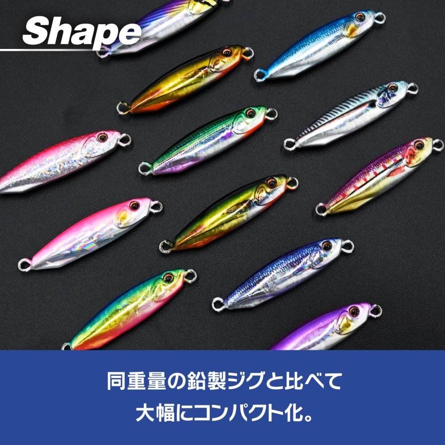 メタルジグ 22個セット（タングステン13個・鉛9個） WAKU FIMAC タングステン TG メタルジグ 40g 5.6cm 高比重 コンパクト