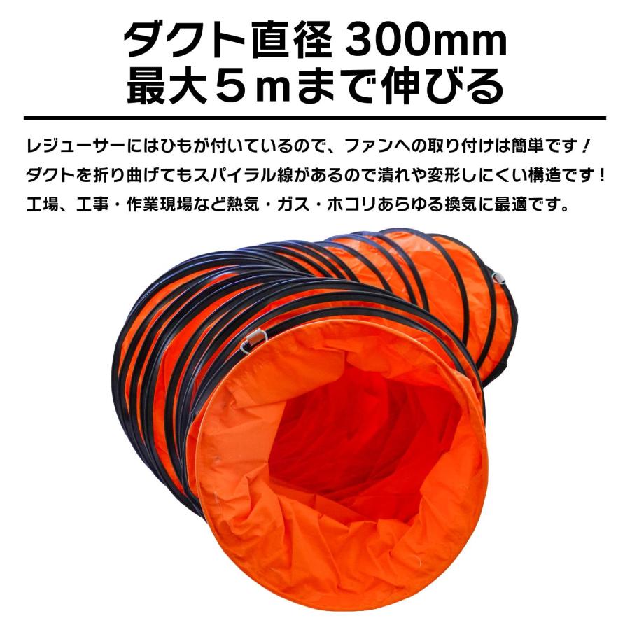 φ300mm フレキシブルダクト 5M スパイラル ジャバラホース 送風機 排