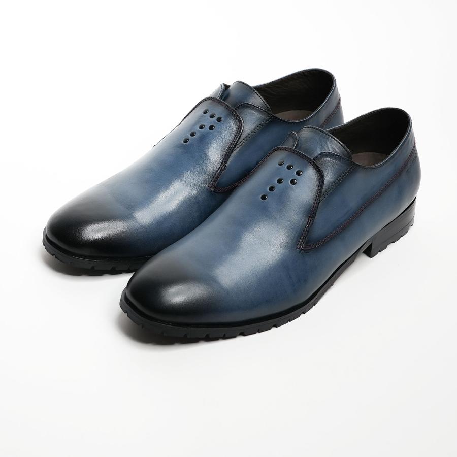 トップセブン 公式 T7-GT7021SLP NAVY 紺 革靴 ファッション スリッポン ビジネス 本革 VIBRAM ドレスシューズ コーデの画像