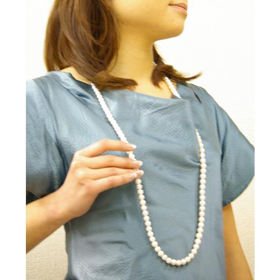 真珠 パール ロングネックレス 100cm 大珠　淡水パール 真珠ネックレス |  | 01