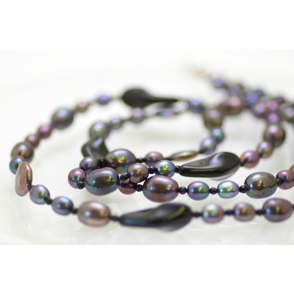 真珠 パールネックレス ブラックオニキス ヨーロピアンガラス 真珠ネックレス |  | 01