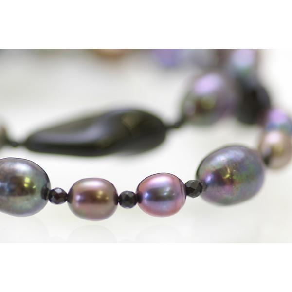 真珠 パールネックレス ブラックオニキス ヨーロピアンガラス 真珠ネックレス |  | 02