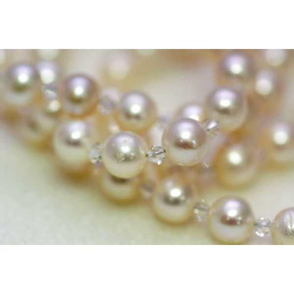 真珠 パールネックレス ロングパールネックレス 淡水真珠 クリスタル１００ｃm | 
