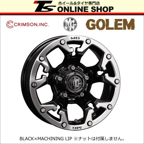 CRIMSON MG GOLEM 7.0J-17インチ (38) 5H PCD127 ホイール4本セット ブラック×マシニングリップ クリムソン エムジー ゴーレム｜topstone-bf