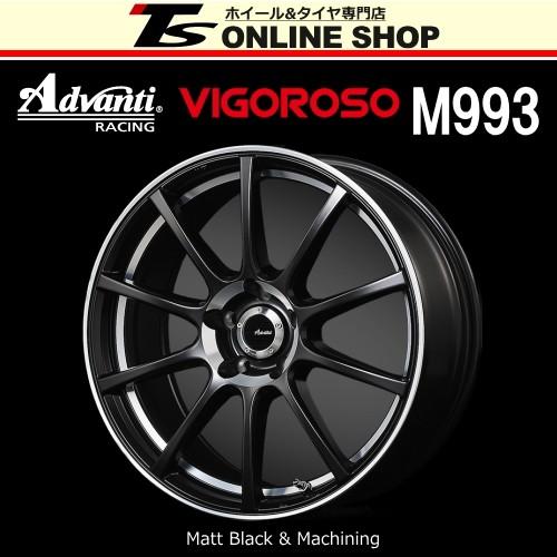 アドヴァンティレーシング ヴィゴロッソ M993 7.5J-18インチ (50) 5H PCD112 Matt Black & Machining ホイール１本 Advanti Racing VIGOROSO｜topstone-bf