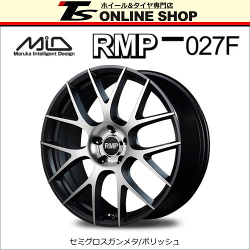 MID RMP 027F 7.0J-18インチ (48) 5H/PCD114.3 セミグロスガンメタ/ポリッシュ ホイール4本セット マルカサービス正規取扱店