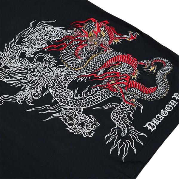 レア Black Eye Patch 取扱注意 刺繍 ドラゴン メンズ Tシャツ DRAGON BEARD（ドラゴンベアード） アパレル Tシャツ 刺繍 龍 DRAGON