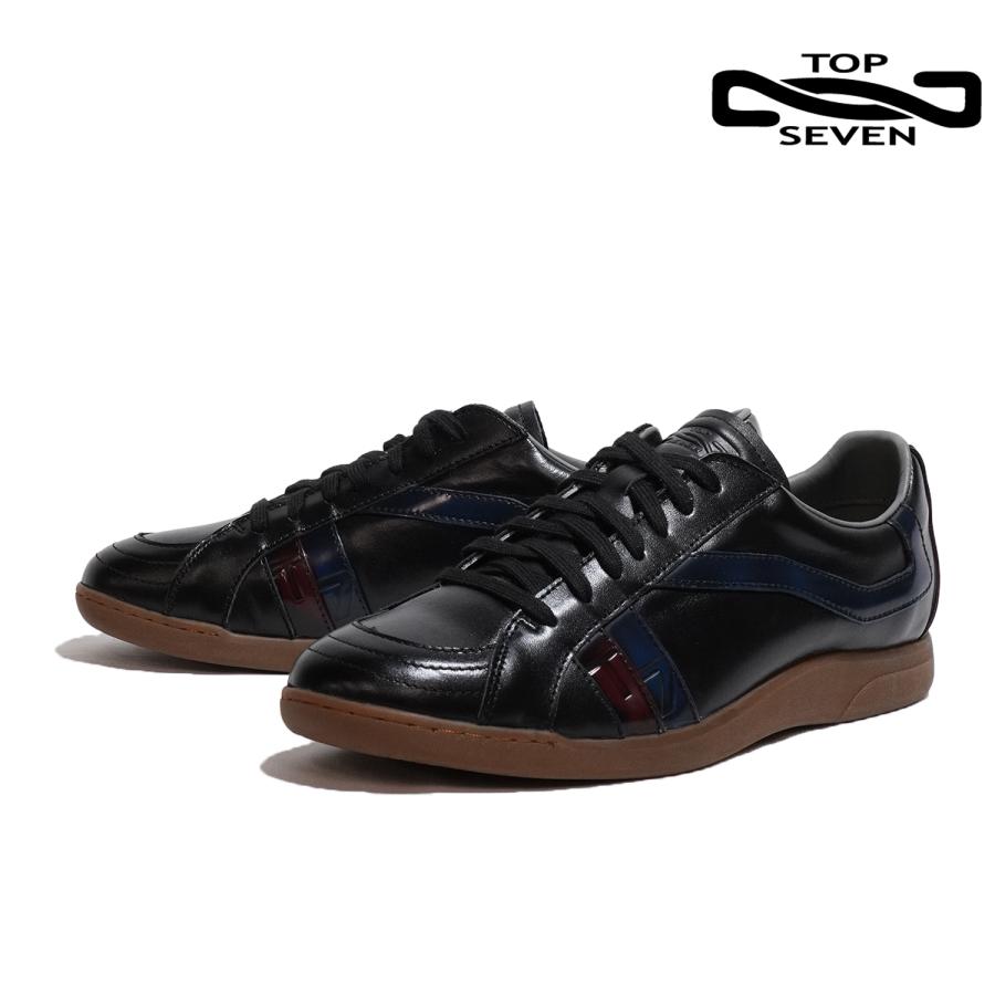 TOP SEVEN トップセブン ブラックレザー スニーカー ジッパー付き TOP SEVEN（トップセブン） スニーカー TOP SEVEN T7-AT812 NS BLACK