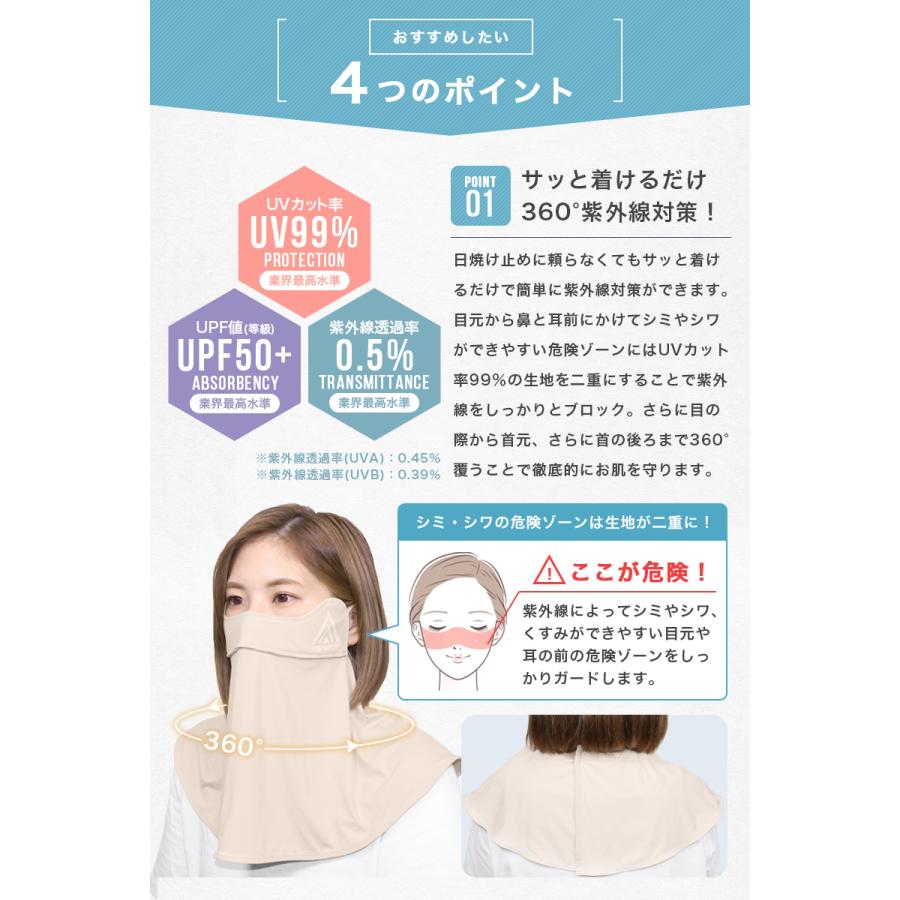 BODY RAISER フェイスカバー UV 冷感 マスク おしゃれ レディース