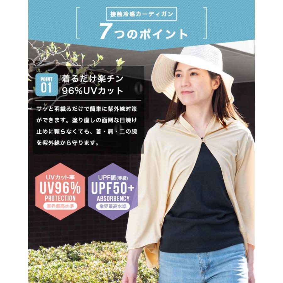 BODY RAISER カーディガン UVカット 冷感 レディース 接触冷感 UV