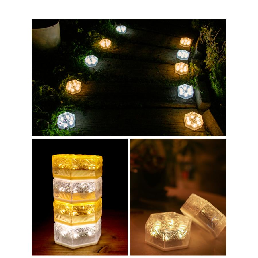 ガーデンライト ソーラーライト 六角形 屋外 置き型 ソーラー 充電式 エコ  明るい おしゃれ 防滴 太陽光 LED 自動点灯 電球色 照明 ブロック 「takumu」 | remecle | 14