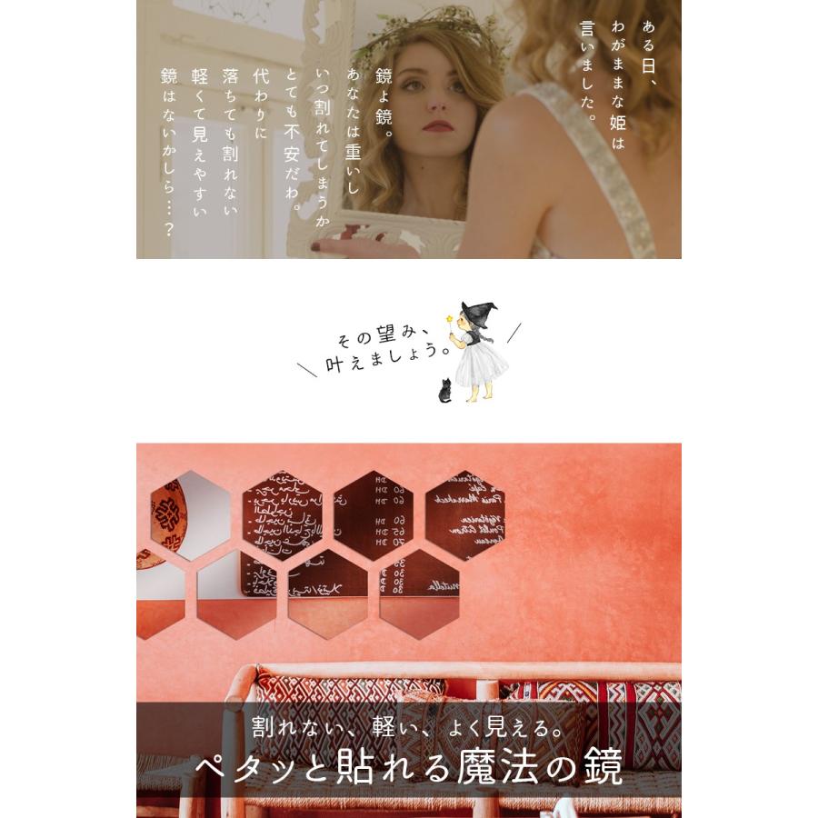 ウォールステッカー ミラー 六角形 1枚 鏡 ウォールミラー ステッカー 壁紙 インテリア 模様替え 姿見 壁掛けミラー Meru1 Ms2t Trendmarche 通販 Yahoo ショッピング