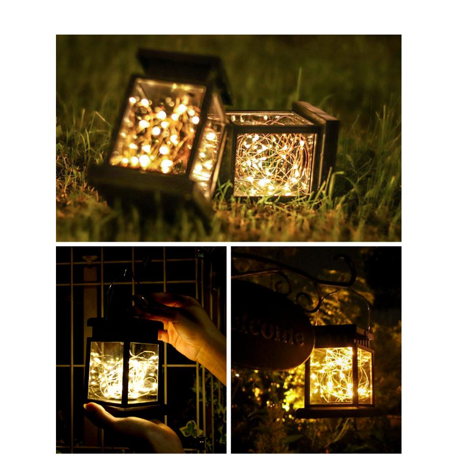 ガーデンライト ソーラーライト led ランタン アンティーク 吊り下げ 四角形 ワイヤーライト 置き型 照明 室外 室内 明るい おしゃれ ソーラー「takumu」 | remecle | 14