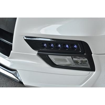 セレナ C27 ハイウェイスター 前期 デポルテ 純正バンパー専用LEDスポットキット5連 LED発光色：ブルー 塗装済 G41 ダイヤモンドブラック