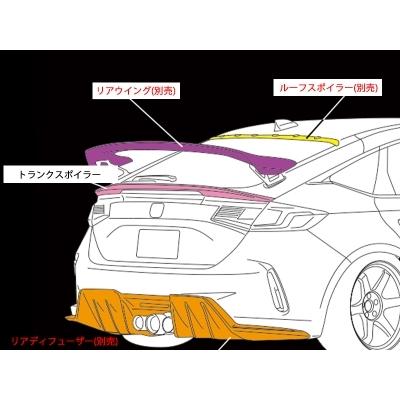 FL5 シビックタイプR トランクスポイラー ABS樹脂製 FL5 シビックタイプR トランクスポイラー ABS樹脂製 - メルカリ