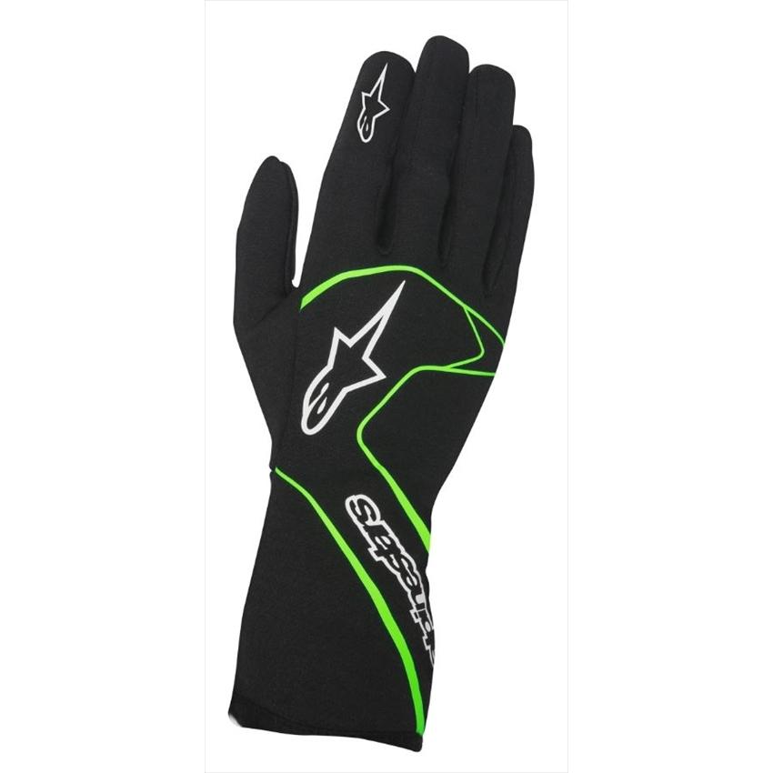 アルパインスターズ - 【納期中ぶらりん】TECH 1-RACE 地球儀 167 BLACK GREEN FLUO L大きさ グローブ-自動車-モータースポーツ用品