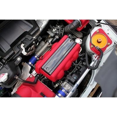 S660 JW5 エンジンカバー/ Ver.R 綾織りカーボン&レッド結晶 S660 JW5 エンジンカバー/ Ver.R 綾織りカーボン&レッド結晶
