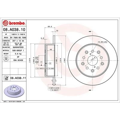 brembo（ブレンボ） 40 ソアラ ブレーキローター 左右セット リア