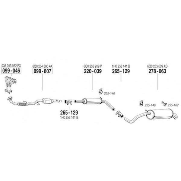 コンビニ受取対応商品 Vw Polo 9n 1 4 01 03 04 純正タイプ補修用マフラー センターマフラー 数量は多 Proasa Com Mx