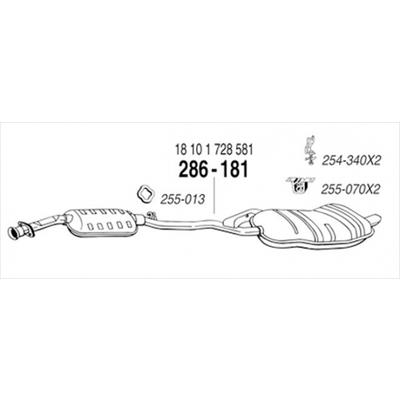  318is AT 1.9L後期 純正マフラー BMW E36 318is Coupe 純正タイプ補修用マフラー リアマフラー 【納期