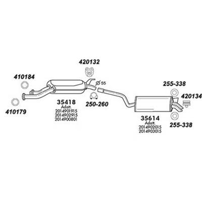 BENZ W201 190E 2.6 純正タイプ補修用マフラー 吊りゴム 2個 : エアロ
