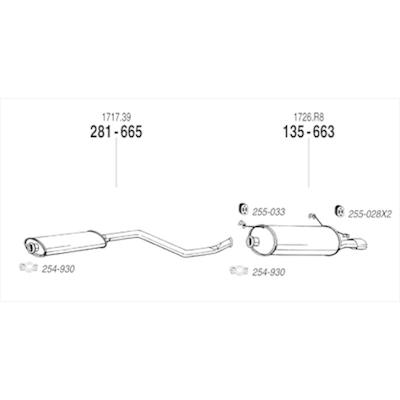 CITROEN ZX N2RF/N2DK ハッチバック 純正タイプ補修用マフラー