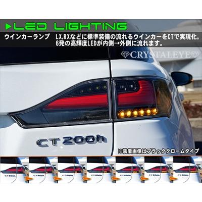 LEXUS CT200h ファイバーフルLEDテール ウインカーシーケンシャルタイプ ブラッククローム｜toptuner-store｜03