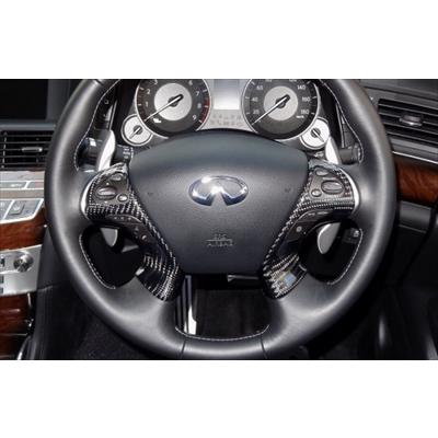 フーガ Y51 ステアリングパネル Bタイプ 綾織カーボン : エアロ