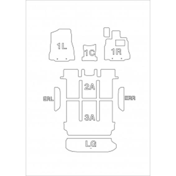 エルグランド　#E52　#NE52　1〜　8人乗り用　マットカラー　(3列車用フルセット)　H26　ピンク　カスタムフロアマット1台分セット