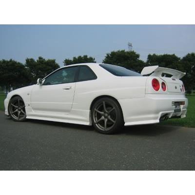 R34 スカイラインクーペ 塗装済み R34 サイド リア アンダーセット 自動車 エアロ 塗装済み