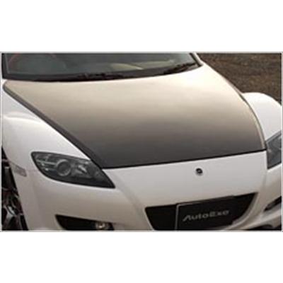 RX-8 SE-02 カーボンボンネットフード(表面カ-ボンリプレグ，裏骨FRP 