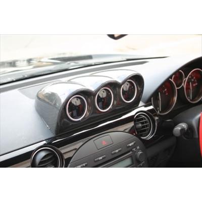 ロードスター NC 3連メーターパネル （52φまで） カーボン製 : エアロ