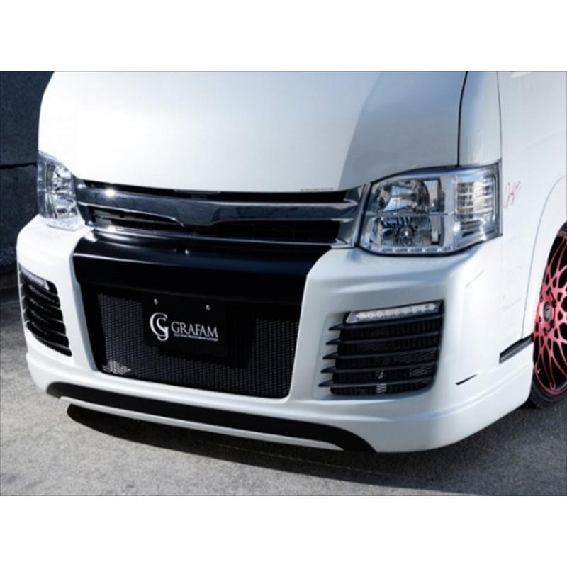 ハイエース[GDH206V 5型] フロントバンパー スポイラー 色1g3 ハイエース 200系 ワイドミドル 3型 グラファム デュオ