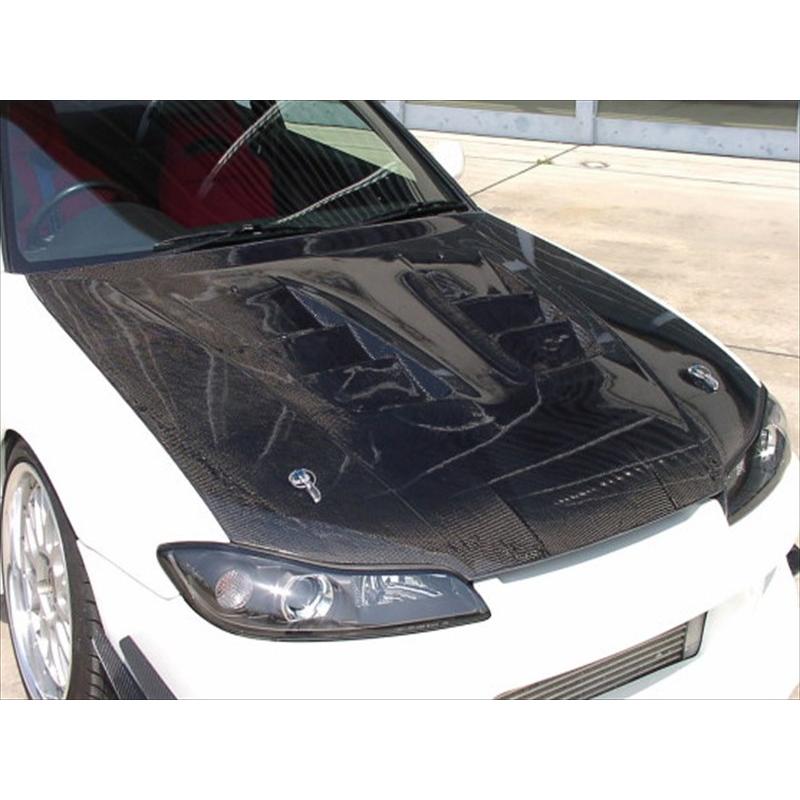 シルビア S15 エアロボンネット カーボン クリア塗装済み : エアロ 
