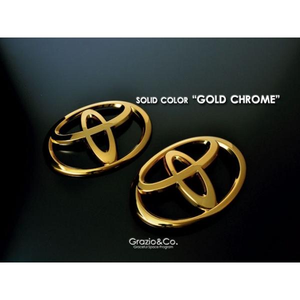 ヴォクシー 80系 限定タイムセール ガソリン車用 ソリッドカラーエンブレム フロントtマーク換装仕様 ゴールド 前後2点セット