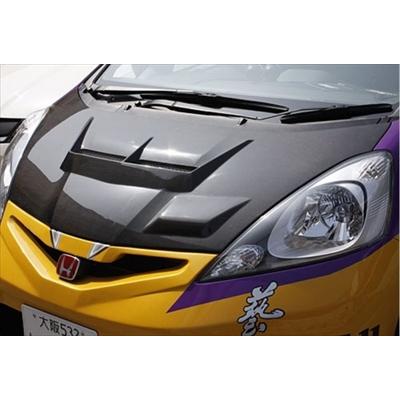 J'S RACING フィット GE6-9 前期 エアロボンネット TTPE-S FRP製