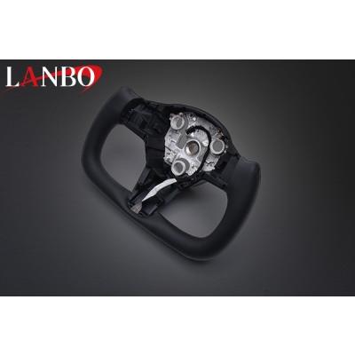 買付価格 テスラ モデルY 2021.9~ LANBO ヨークデザイン ステアリング PVCブラックレザー×ブラックユーロステッチ