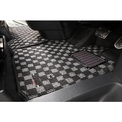 シルビア S13 フロアマット チェック2 マットカラー：ブラック/ヒールパッドフレーム無