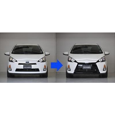 トヨタ　アクア　NHP10 3点セット 楽天市場】アクア NHP10 前期 ハーフエアロ 3点セット ツートン