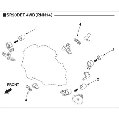 180SX RPS13 強化エンジンマウント リア(ミッション)用 【図3】｜toptuner-store