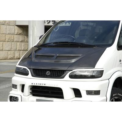 デリカ スペースギア 後期 エアロボンネット カーボン 取付込 : エアロ