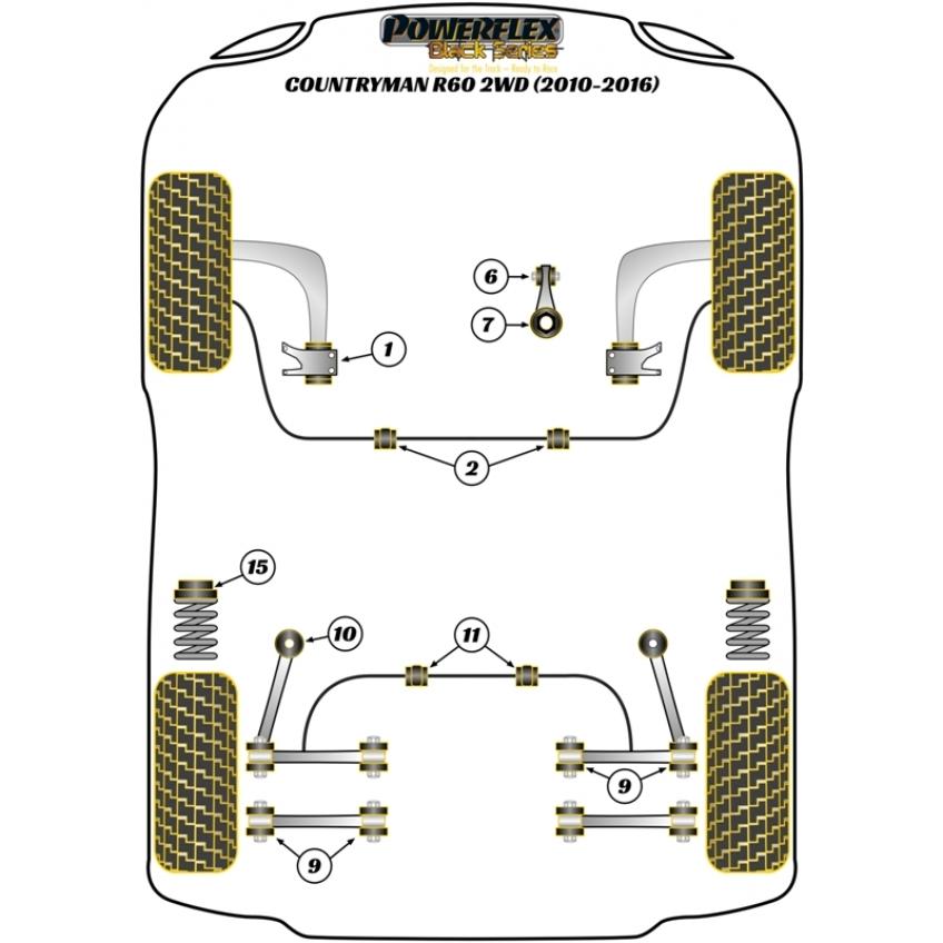 Mini 自動車 11 10 16 Bmw R60 Mini 16mm リア スタビライザーブッシュ Countryman 2wd 11 エアロ カスタムパーツのtoptuner 通販